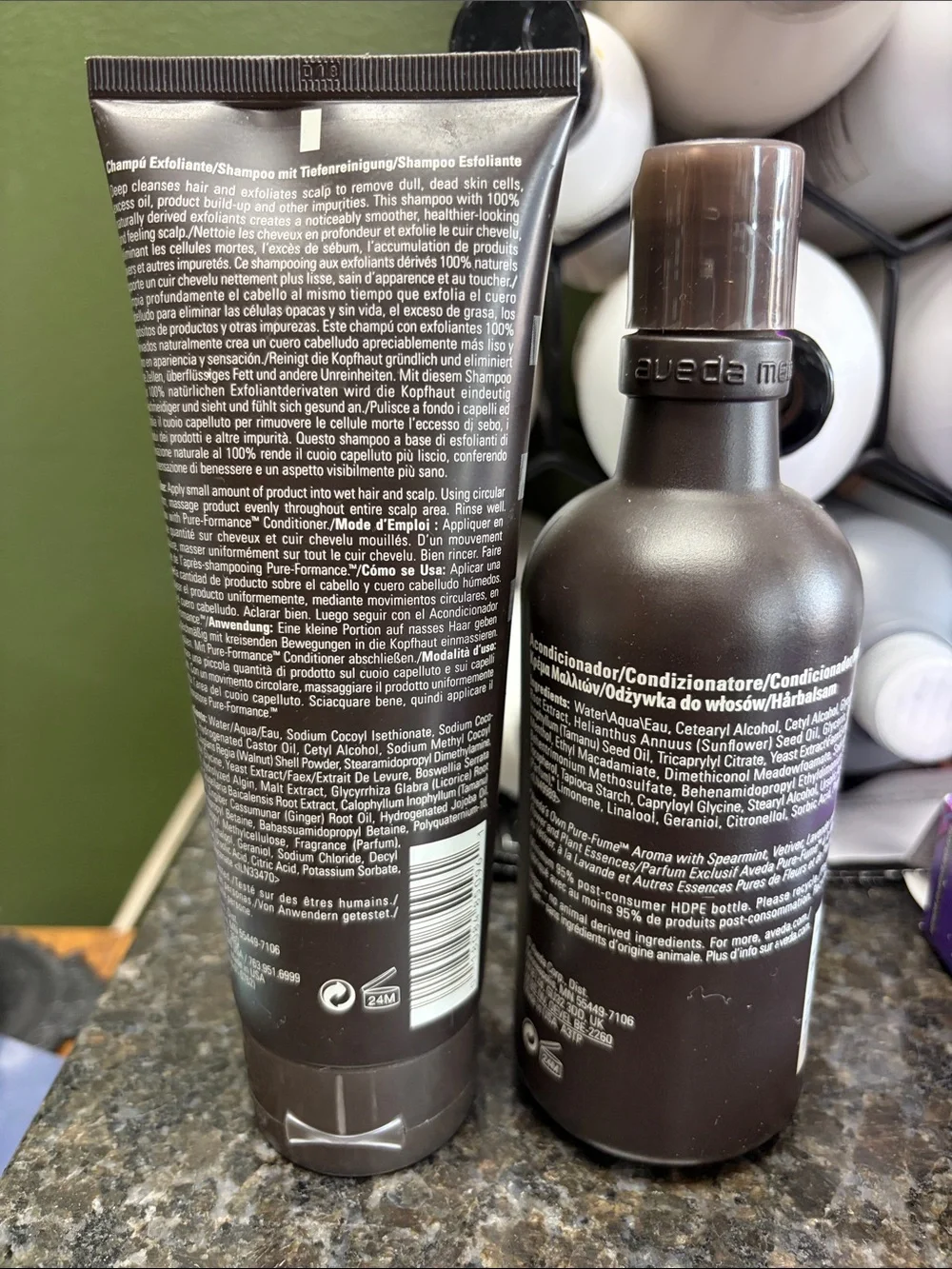AVEDA Men Pure-Formance Exfoliating Shampoo & Conditioner - Brown